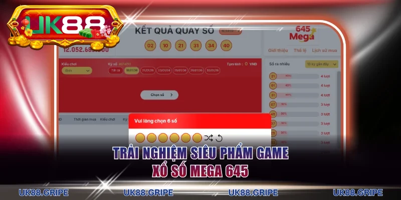 Trải nghiệm siêu phẩm game xổ số Mega 645